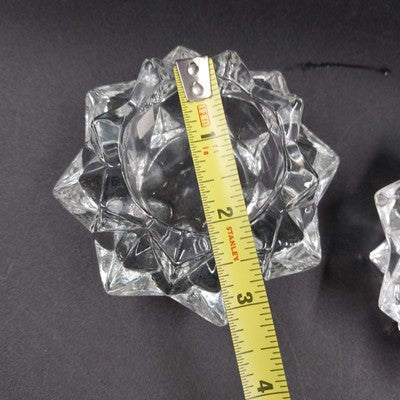 Avon Gem Glow Starburst 3" x 2" Votive Candle Holders Vintage Pair Set 1970's