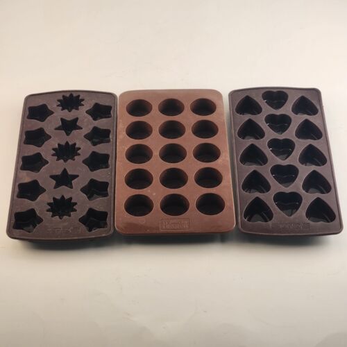 3 Silicone Candy Molds Baking Decorative Star and Heart Shapes