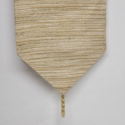 Table Runner Gold White Tradewinds Designer Collection Linen 13x72 Tapered Ends