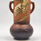 Roseville Pottery Two-Handled Freesia Pattern Terra Cotta Vase 126-10 USA 1945