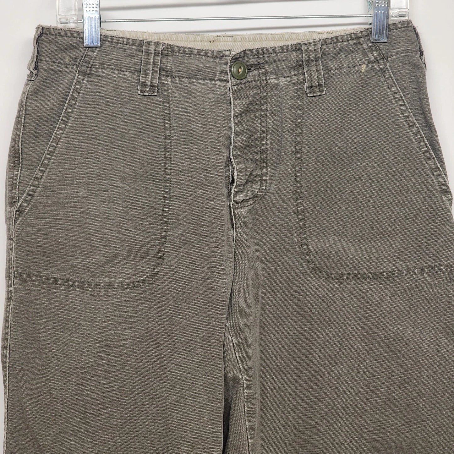 American Eagle Outfitters Women's Jeans 10 Straight Leg Olive Green Utility Soft