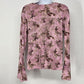 XCTI Mode Floral Top Pullover Size XL Cotton Spandex 3/4 Sleeve Stretch