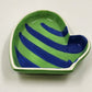 Holiday Home Green Blue Mitten Glove Trinket Dish Ceramic China 6"x1"