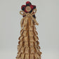 Holiday Home Shaved Cork Loop Tabletop Christmas Tree Star Bow 16.5" Plaid Top