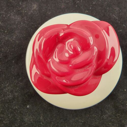 Rae Dunn Disney Princess Red Mug with TRUE LOVE Inscribed White Lid w Red Rose