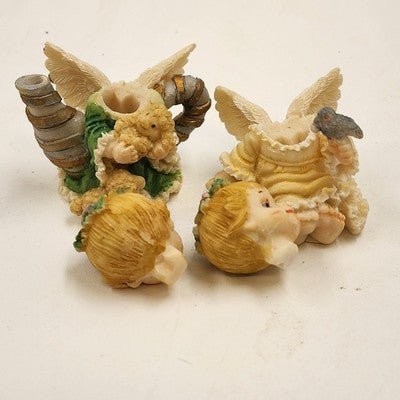 Popular Imports TS440 8pc Miniature Tea Set Angels Polystone Resin Decorative