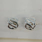 Napier Silver Tone Clip On Screw Back Earrings Swirl Half Hoop Polished Vintage