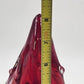 Pier 1 Glass Christmas Tree Figurine 8" Cranberry Red Tapered Cased Style