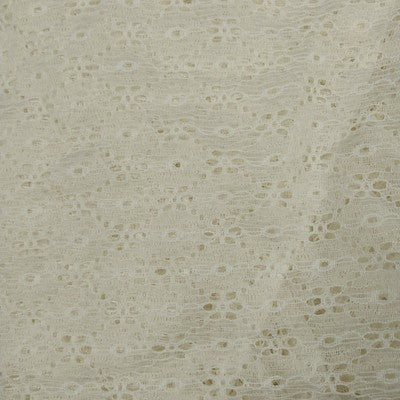 Round White Tablecloth Lace Crocheted Eyelet Doily Motif Ruffled Edge 66"