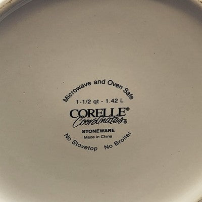 Corning Corelle Callaway 1.5 Qt Casserole Dish w/ Lid Green Ivy Vtg