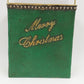 Merry Christmas Metal Box Wedge-Shaped Designed to Hold Christmas Cards 7x3x8"