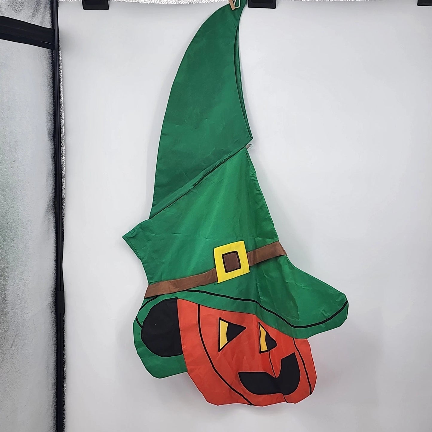 Evergreen Garden Stake Outdoor Halloween Pumpkin Fall w Tricorn Hat Flag Banner