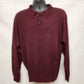Geoffrey Beene XL Maroon Sweater Polo Shirt Men’s Long Sleeve Acrylic Collar