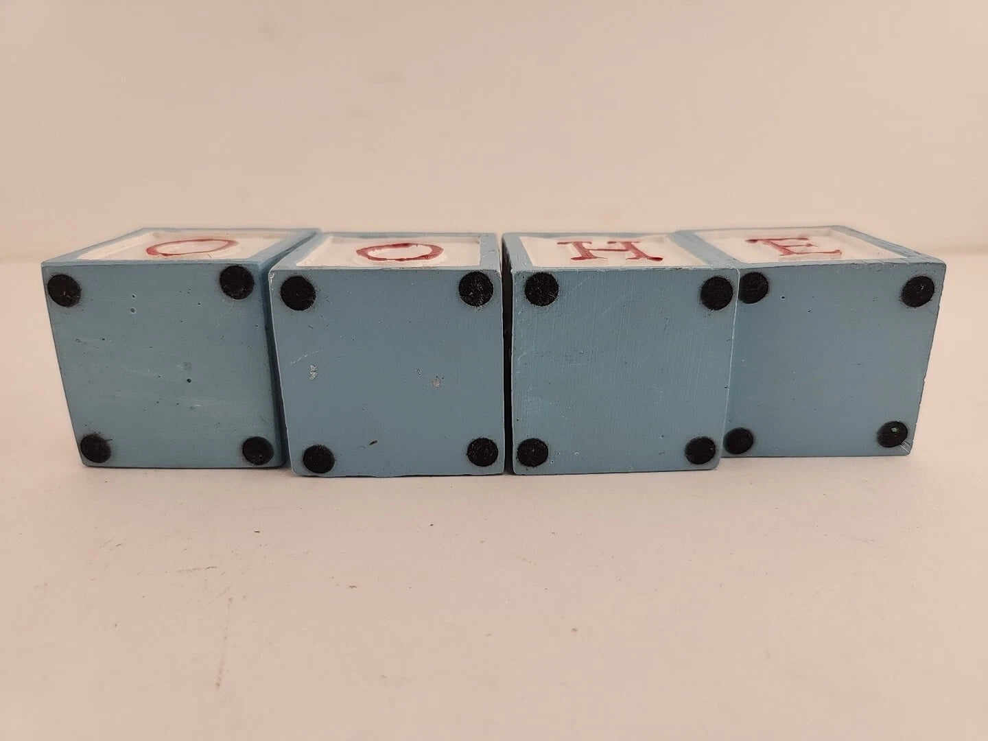 Avon Snowman Spelling Blocks 2003 Christmas Set of 8 JOY NOEL HOLY HOPE Ceramic