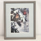 Russell Cobane Nature's Jewel Cardinal in Snow Art Print Framed 20" x 24" Signed