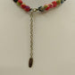 Plunder Gold Tone Chain Fabric Covered Beaded Multicolor Necklace & Earring Set