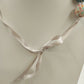 Multicolor Fabric Covered Beaded Boho Necklace Adjustable Satin Ribbon Tie