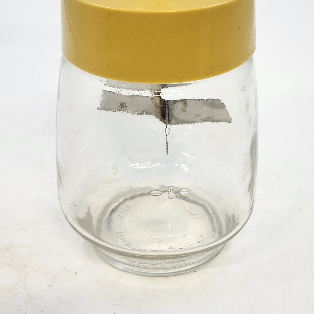 Federal Housewares Glass Food Chopper Yellow Lid Manual 10" Vintage Kitchen Tool