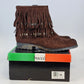 Bucco Capensis Fawn Ankle Boots Brown Faux Suede Studded Fringe Women 8.5