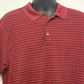 Grand Slam Golf Shirt Mens XL/XG Red Polo Black Pin Stripe Button 100% Polyester