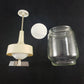 Gemco Nut Food Vegetable Chopper Glass Jar White Handle Vintage Operates Well