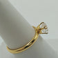 Gold Tone Solitaire Ring Faceted Round Clear Stone Women's 8.5 Fashion Jewelry