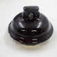 Japan Brown Ceramic Teapot Hand Painted Asian Landscape Gold Trim 6"h Lid Handle