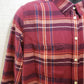 Joe Fresh Women Plaid Shirt Top Red Shades Button Down Long Sleeve Large Pockets