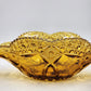 Kemple Amber Glass Napoleon Hat Banana Bowl 14.25" Wheatonware Console Dish