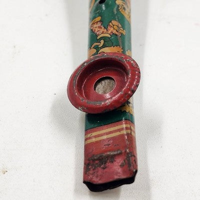 Metal Tin Lithograph Horn Kazoo 6.75" Cartoon Characters Toy Musical Instrument