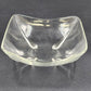 Anchor Hocking Square Clear Glass Swedish Soap Dish Candy Bowl Teardrop Footed