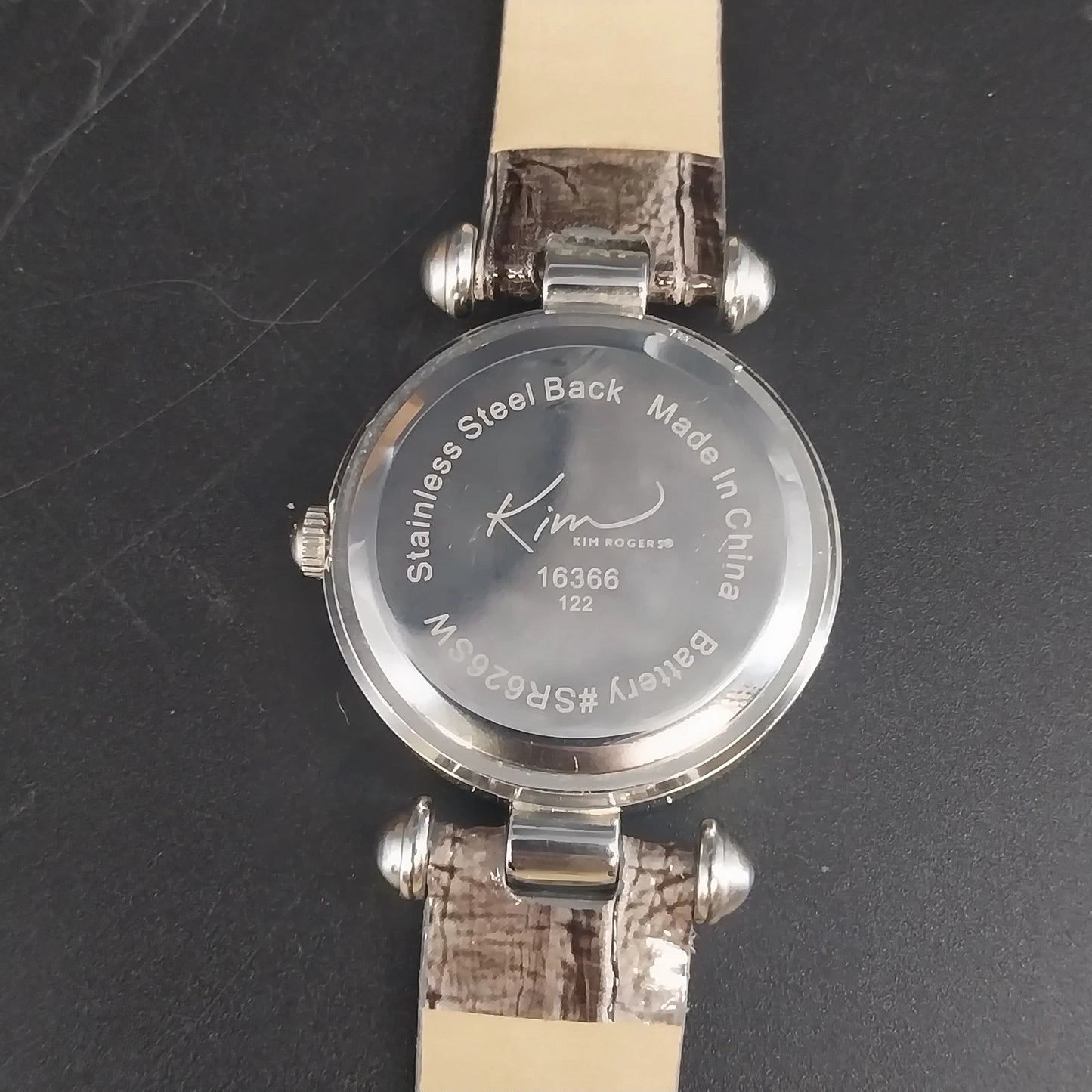 Kim Rogers Women's Watch 16366 Silver Tone Gray Snakeskin Band Boxed New Battery