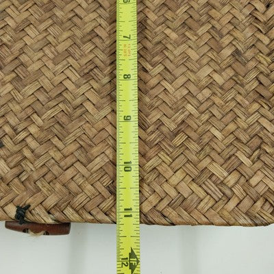 2 Seagrass Wicker Storage Baskets w/ Lids Flat Organizer Home Decor 13x11x3