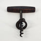 WILLIAMSON'S Corkscrew Wine Bottle Opener Flat Wood T Handle Boot Lever 5.5" Vtg