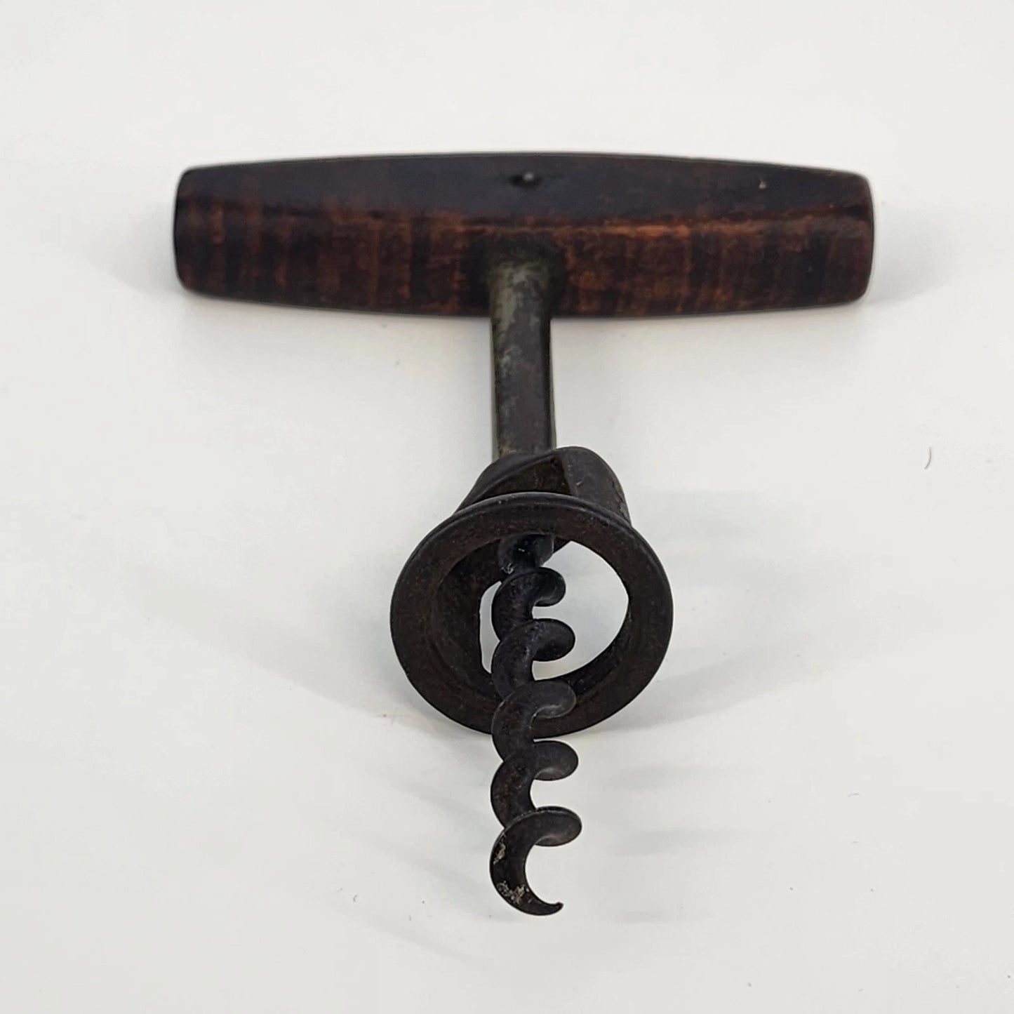 WILLIAMSON'S Corkscrew Wine Bottle Opener Flat Wood T Handle Boot Lever 5.5" Vtg