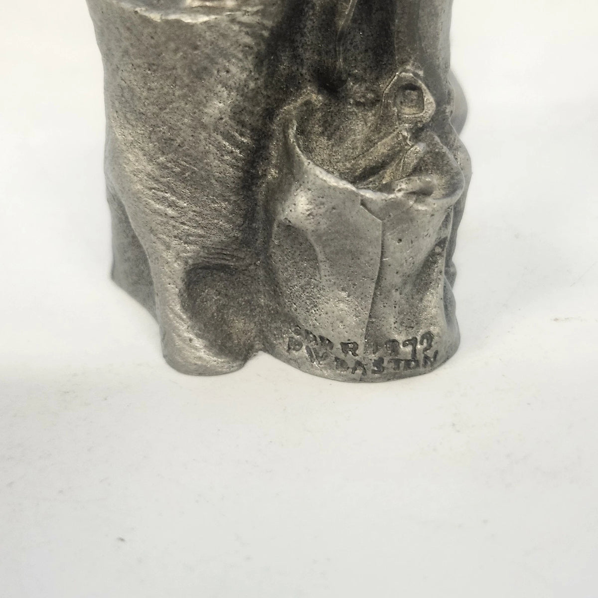 Hudson Baston 1972 Colonial Blacksmith Pewter Figurine Anvil Hammer 3" Vintage