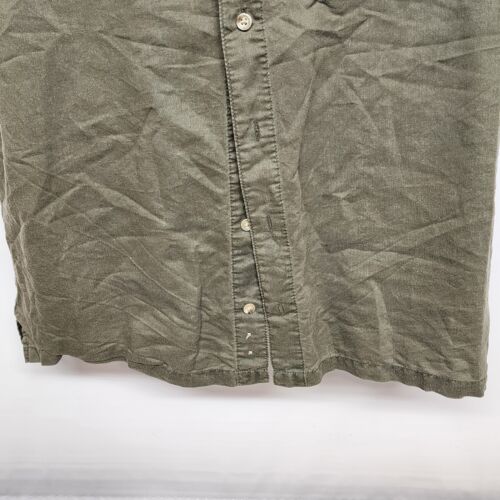 Columbia Sportswear Short Sleeve Shirt Large Dark Khaki Men's Utility Button Up