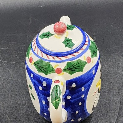 Chocolate Pot and Lid by Present Tense Italy Hand Painted Nine Cups 8.75"h x 6"d