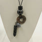 2 Pendant Necklaces Turquoise Stone Cross & Black Cord Beaded Mix Shaped