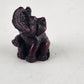 5 Small Elephant Various Figurines Red Stone Pewter Brass Precious Moments Vase