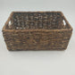 Water Hyacinth Woven Storage Basket Medium 12" w/ Metal Frame Organizer
