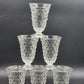 6 Fostoria American Clear Ice Tea Glasses Cubist Design Footed Pedestal Vintage