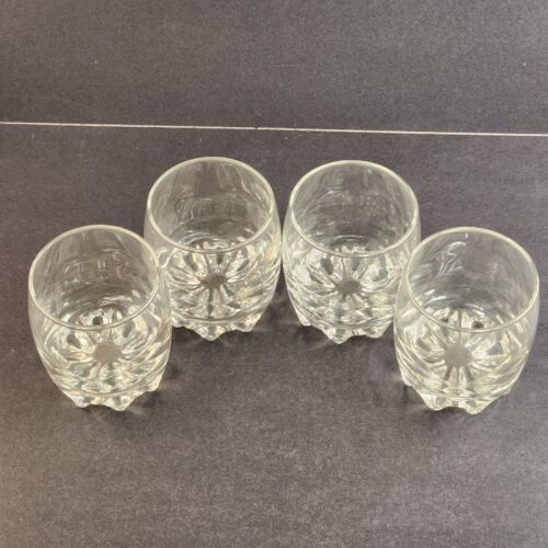 Set of 4 Bormioli Rocco Rocks High Ball Clear Scotch Glasses 8 oz Vintage