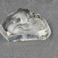 Etched Swan Paperweight Lead Crystal Glass Mats Jonasson Sweden Signed