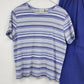 Sonoma Life Style 2 Pc Set Women's L Striped Top Blue Pants Cotton Loungewear