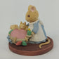 Avon Forest Friends All Tucked In Mouse Mom & Babies Figurine Mini 2" Vintage