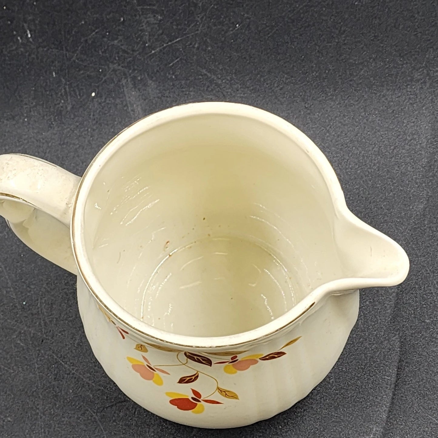Autumn Leaf Utility Jug Pitcher 40 oz Rayed Hall's Superior for Jewel Tea MCM