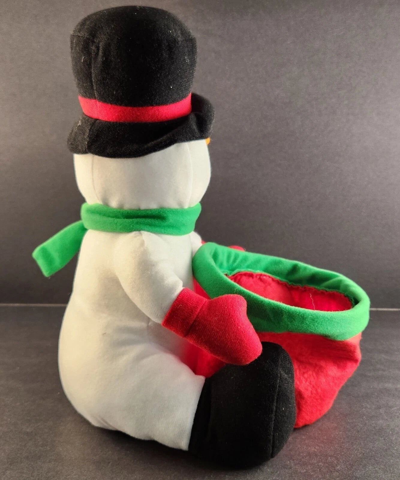 Stuffed Snowman Plush 12" with Scarf & Gift Bag Christmas Holiday Decoration Vtg