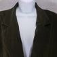 Briggs Womens 12-P Soft Olive Polyester Button Up Blazer Jacket Shoulder Pads