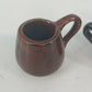 Pacific Japan MINIATURE Coffee Cups Set 4 Red Clay Brown Glaze Earthenware Mugs